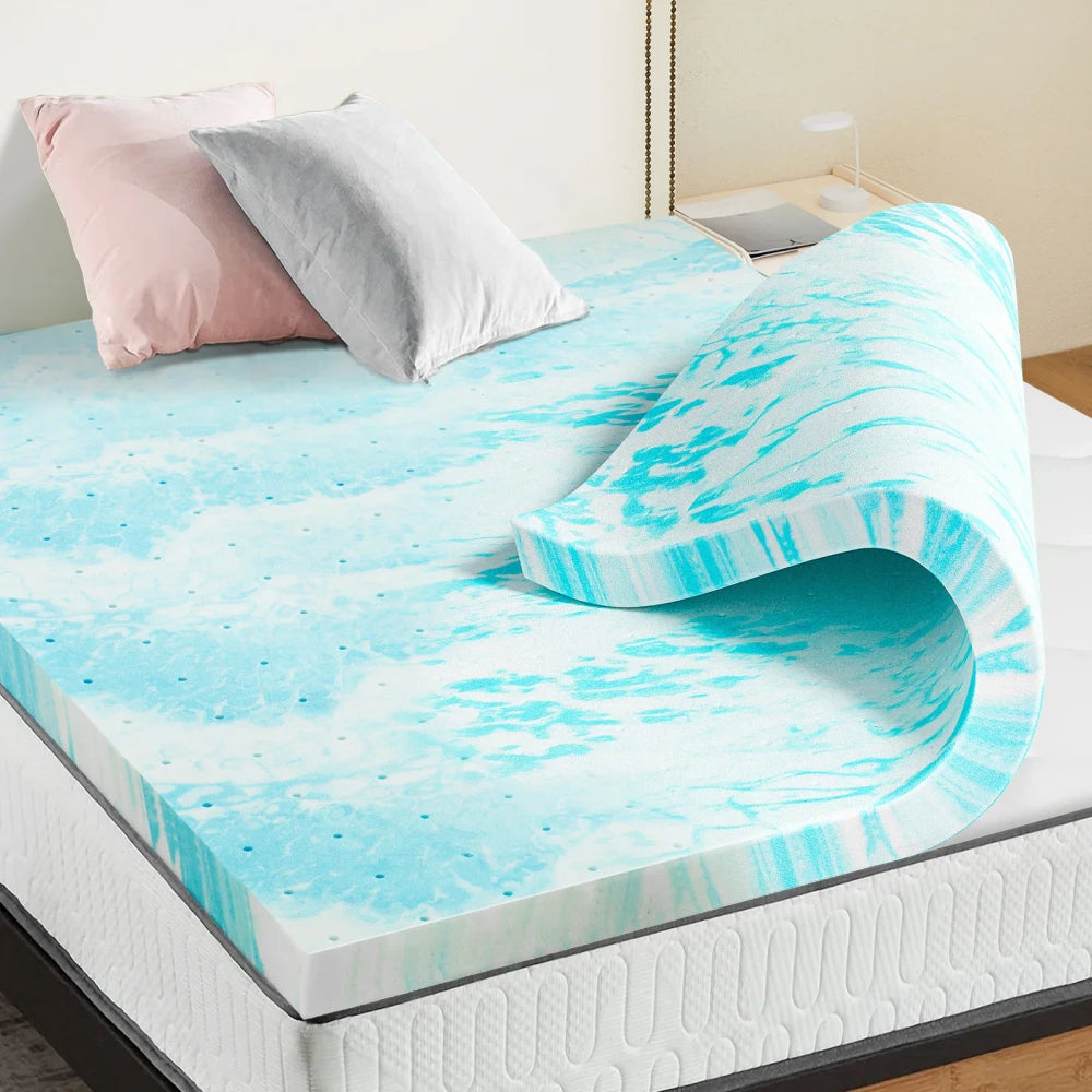 JHK Gel Memory Foam Mattress Topper